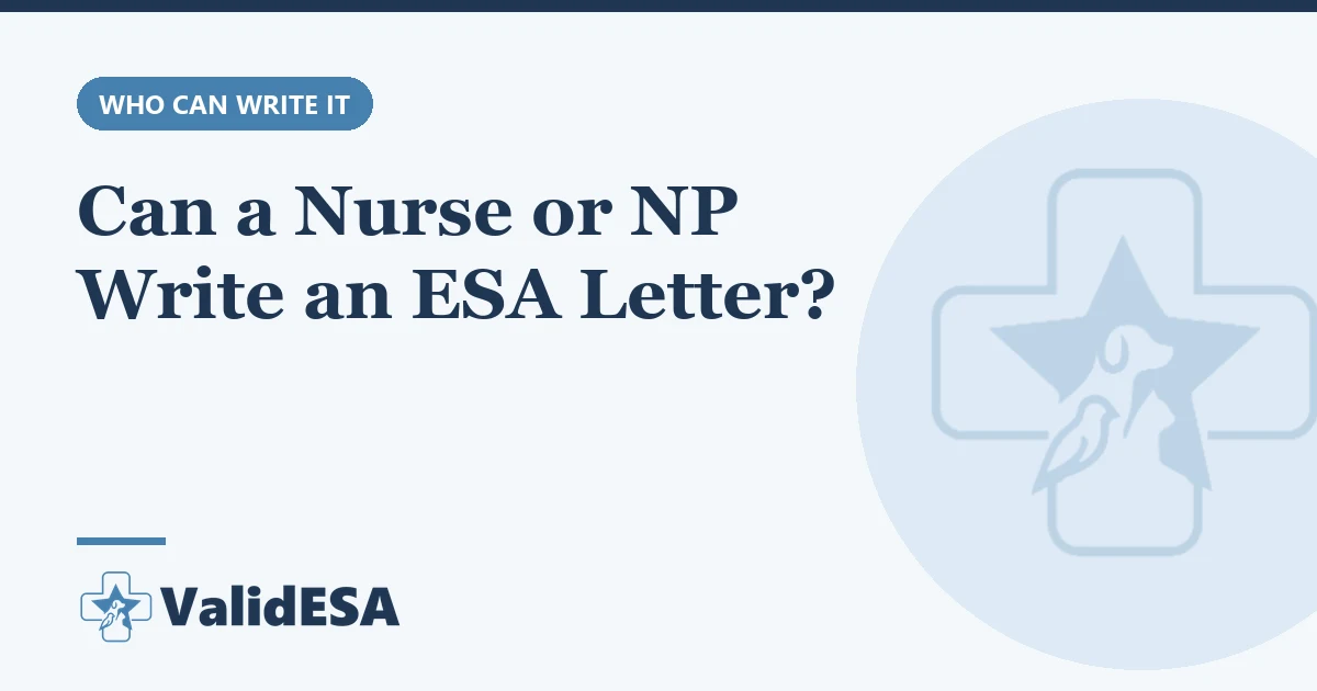 Can a Nurse or NP Write an ESA Letter?